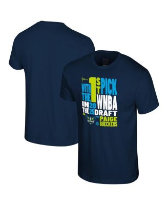 Stadium Essentials - Men's and Women's&nbsp;Paige Bueckers Navy Dallas Wings 2025 WNBA Draft 1st Overall Pick Verbiage T-Shirt