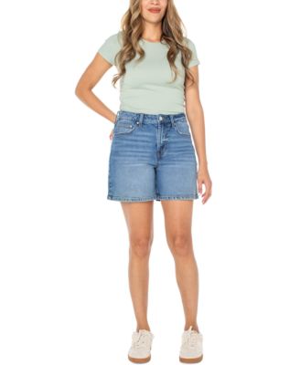 Celebrity Pink - Juniors' High-Rise Denim Bermuda Shorts