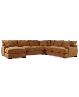 Furniture - Rhyder 4-Pc. Fabric Chaise Sectional with Apartment Sofa