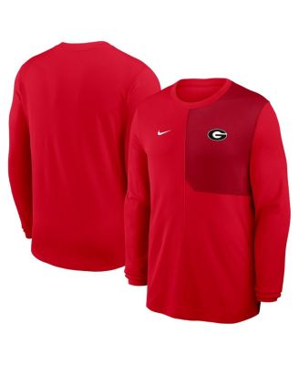 Nike - Men's Red Georgia Bulldogs 2025 Sideline Coach UV Performance Long Sleeve T-Shirt