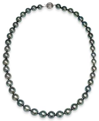 Macy's - Tahitian Pearl Strand Necklace in 14k White Gold (8-10mm)