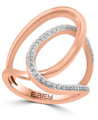 EFFY Collection - Diamond Interlocking Loop Abstract Statement Ring (1/4 ct. t.w.) in 14k Rose Gold