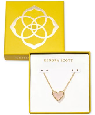 Kendra Scott - 14k Gold-Plated Gemstone Heart Pendant Necklace, 15" + 2" extender