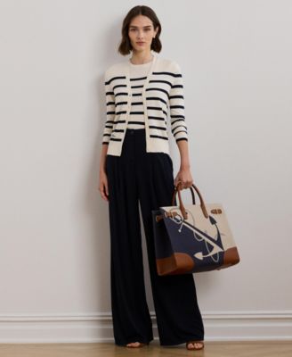 Lauren Ralph Lauren - Women's Pleated Stretch Jersey Wide-Leg Pants