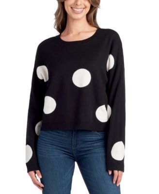 BCX - Juniors' Polka-Dot Cropped Sweater