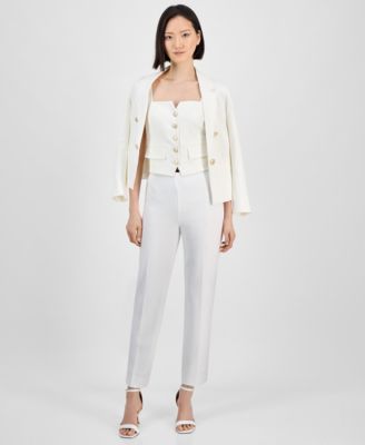Anne Klein - Petite Pull-On Mid-Rise Hollywood-Waist Pants