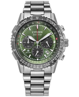 Citizen - Men's Promaster Eco Navihawk Chronograph Stainless Steel Bracelet Watch 40mm