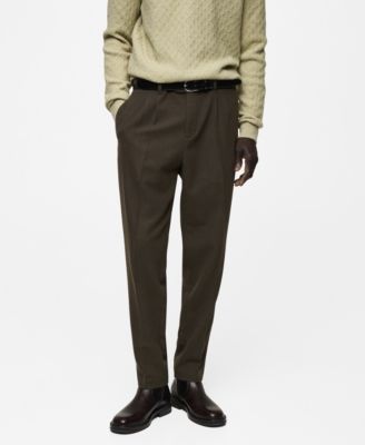 MANGO - Men's Darts Detail Wool Flannel Trousers