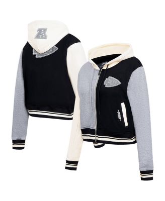 Pro Standard - Women's Gray Kansas City Chiefs Reverse French Terry Colorblock Full-Zip Hoodie