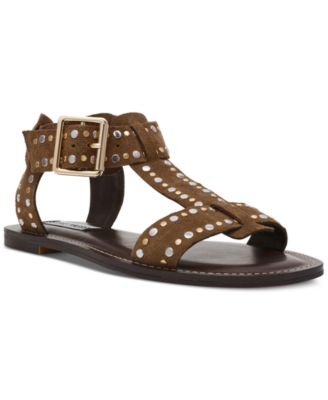 Steve Madden - Women's Brazinn-S Studded Flat Gladiator Sandals