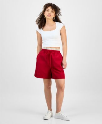 EAST ON RODEO - Women's Contrast-Drawstring Shorts, Regular & Petite Sizes