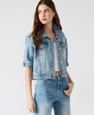Steve Madden - Women's Blu Elbow-Sleeve Denim Trucker Jacket