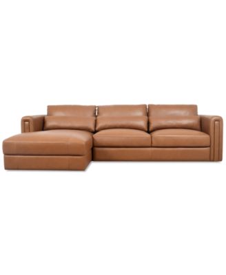 Furniture - Touville 2-Pc. Leather Sectional with Chaise