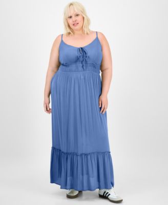FULL CIRCLE TRENDS - Trendy Plus Tie-Front Maxi Dress