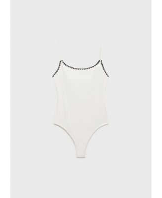 MANGO - Women's Contrasting Trims Swimsuit