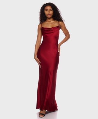 B Darlin - Juniors' Sleeveless Satin Maxi Dress