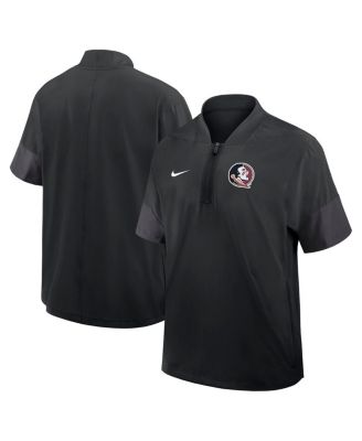 Nike - Men's Black Florida State Seminoles 2025 Sideline Short Sleeve Quarter-Zip Coach Jacket