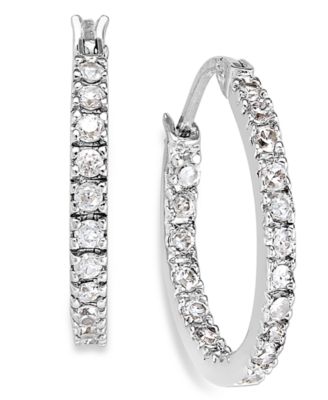 Giani Bernini - Sterling Silver Earrings, Cubic Zirconia Hoop Earrings (3/4 ct. t.w.)