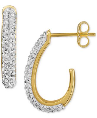 Giani Bernini - Lavender Crystal Pav&eacute; J-Hoop Earrings in Sterling Silver