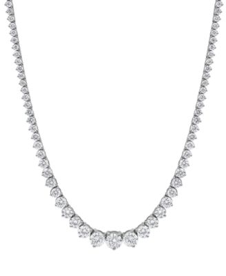 Badgley Mischka - Lab Grown Diamond Graduated 16-1/2" Collar Necklace (10 ct. t.w.) in 14k White Gold