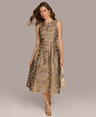 Donna Karan New York - Women's Metallic Brocade A-Line Dress