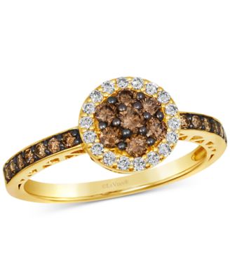 Le Vian - Chocolate Diamond&reg; (1/2 ct. t.w.) & Nude Diamond™ (5/8 ct. t.w.) Ring in 14k Honey Gold