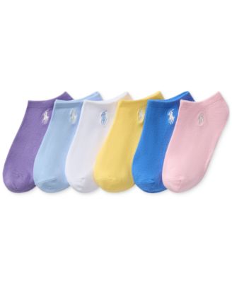Polo Ralph Lauren - Little & Big Girls Classic Solid Low-Cut Socks, 6-Pack