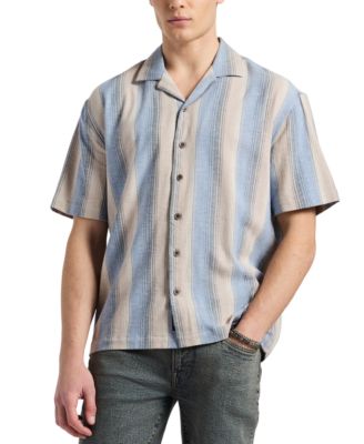 Buffalo David Bitton - Men's Salaman Short Sleeve Button-Front Striped Camp Shirt