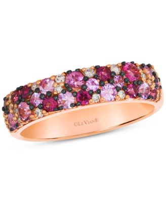 Le Vian - Multi-Gemstone (1 ct. t.w.) & Nude Diamond (1/10 ct. t.w.) Cluster Ring in 14k Rose Gold