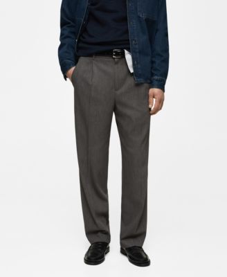 MANGO - Men's EU Straight Fit Pleated Pants
