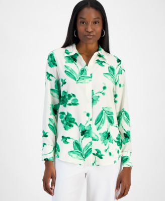 Bar III - Women's Printed Sleeveless V-Neck Blouse
