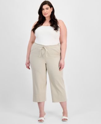 Liverpool Los Angeles - Trendy Plus Size Cropped Pull-On Pants