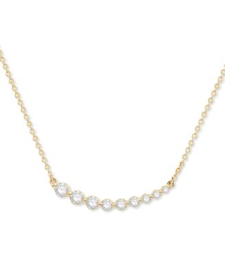 Macy's - Diamond East West Necklace (1/2 ct. t.w.) in 14k Yellow Gold