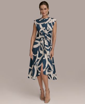 Donna Karan New York - Women's Printed Tie-Front Dress