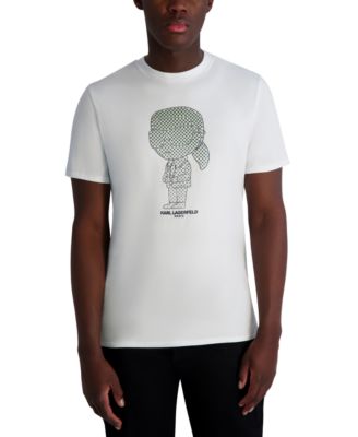 KARL LAGERFELD PARIS - Men's Short Sleeve Crewneck Rubberized Character Graphic T-Shirt