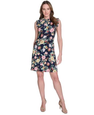 Tommy Hilfiger - Women's Ruffled Floral Jersey Dress