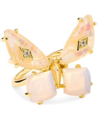 Kendra Scott - Gold-Tone Mother of Pearl & Abalone Bianca Butterfly Ring
