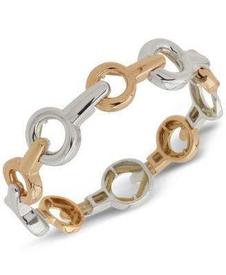 Anne Klein - Two-Tone Linked Ring Stretch Bracelet