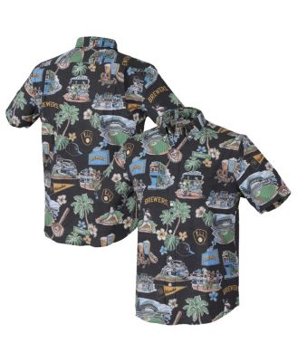 Reyn Spooner - Men's Black Milwaukee Brewers Scenic Tri-Blend Button-Down Shirt