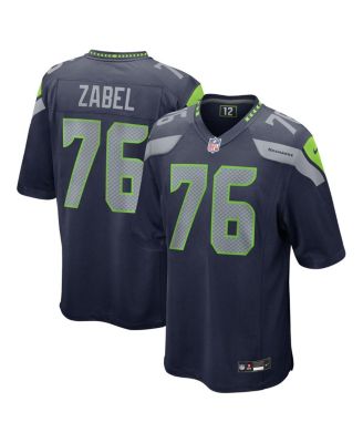 Nike - Men's Grey Zabel College Navy Seattle Seahawks 2025 NFL Draft First Round Pick Game Jersey