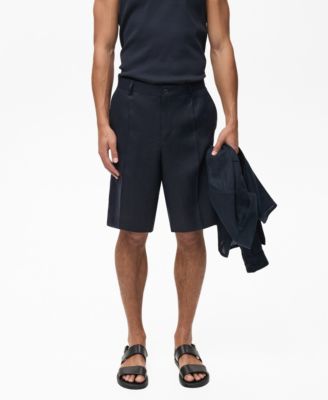 MANGO - Men's Slim-Fit Linen 11.02" Bermuda Shorts