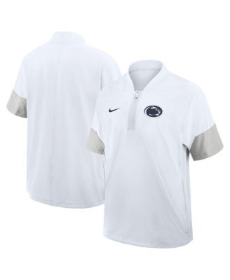 Nike - Men's White Penn State Nittany Lions 2025 Sideline Short Sleeve Quarter-Zip Coach Jacket