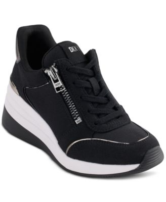 DKNY - Kaden Lace-Up Zip Wedge Sneakers