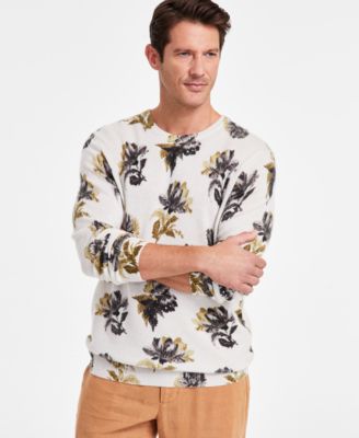 Club Room - Men's Harrison Regular-Fit Floral Cashmere Sweater