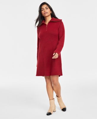 On 34th - Women's Half-Zip Sweater Dress