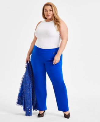 I.N.C. International Concepts - Plus Size Mid-Rise Pull-On Straight-Leg Pants