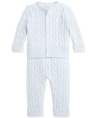 Polo Ralph Lauren - Baby Cotton Cable-Knit Cardigan & Pants Set