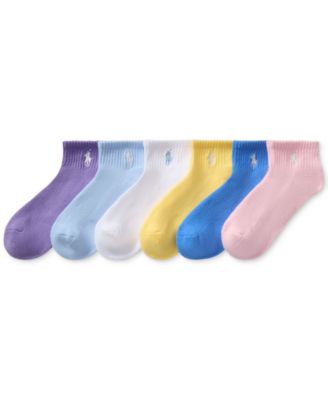 Polo Ralph Lauren - Toddler Girls Sport Quarter Socks, 6-Pack