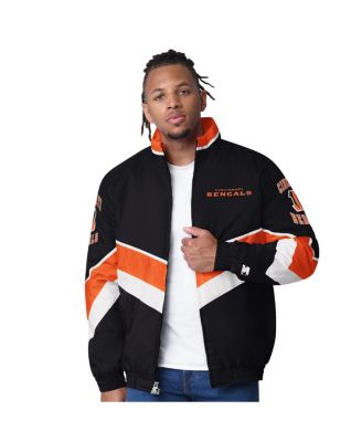 Starter - Men's Black Cincinnati Bengals Captain Satin Varsity Jacket