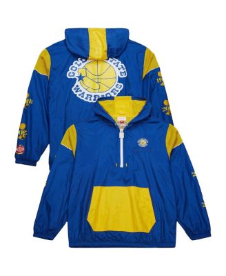 Mitchell & Ness - Men's and Women's Royal Golden State Warriors Hardwood Classics Team OG 3.0 Anorak Half-Zip Windbreaker Jacket